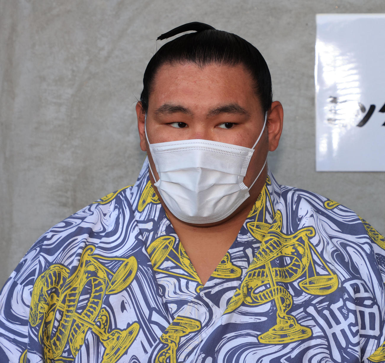 取り組みを終え取材に応じる豊昇龍（代表撮影）