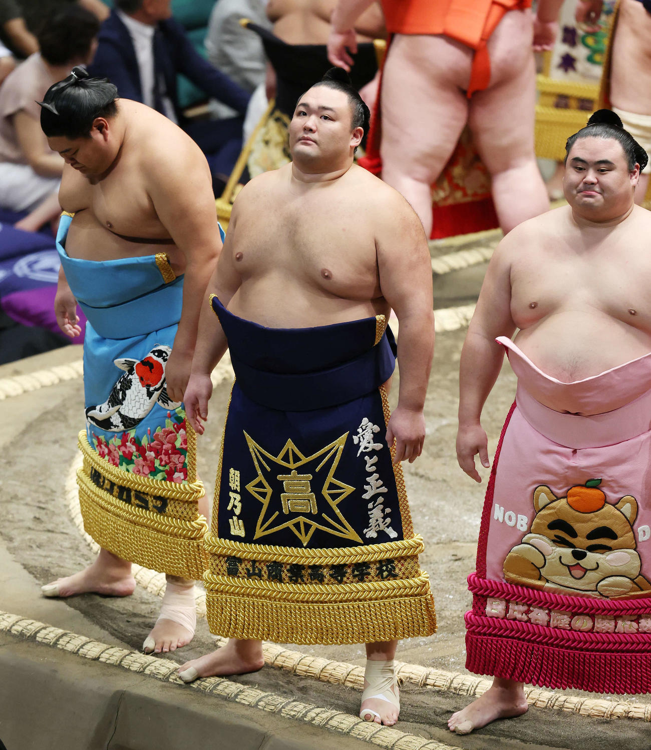土俵入りする朝乃山（撮影・宮地輝）