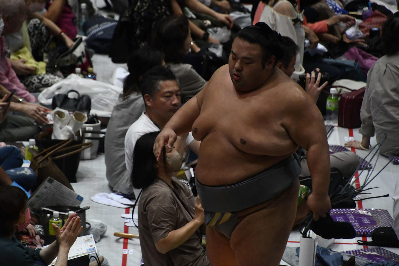 秋巡業に参加した貴景勝（撮影・平山連）