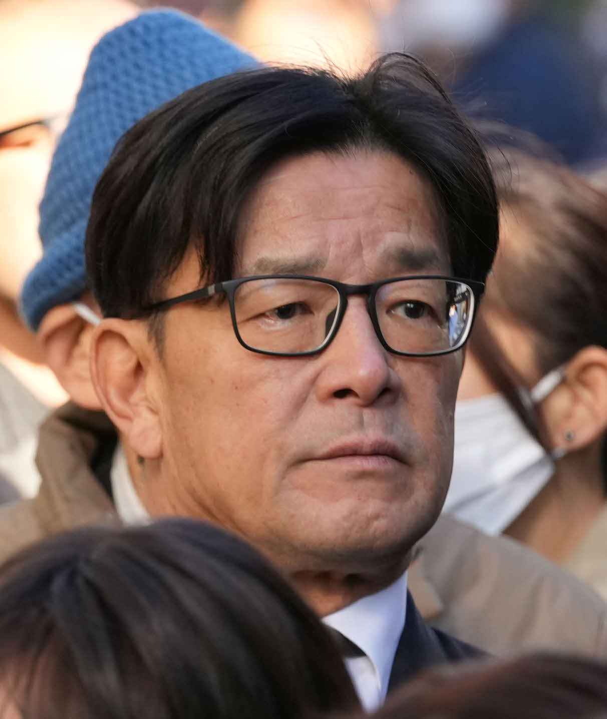 錣山親方の葬儀に参列するRIZIN榊原代表（撮影・小沢裕）
