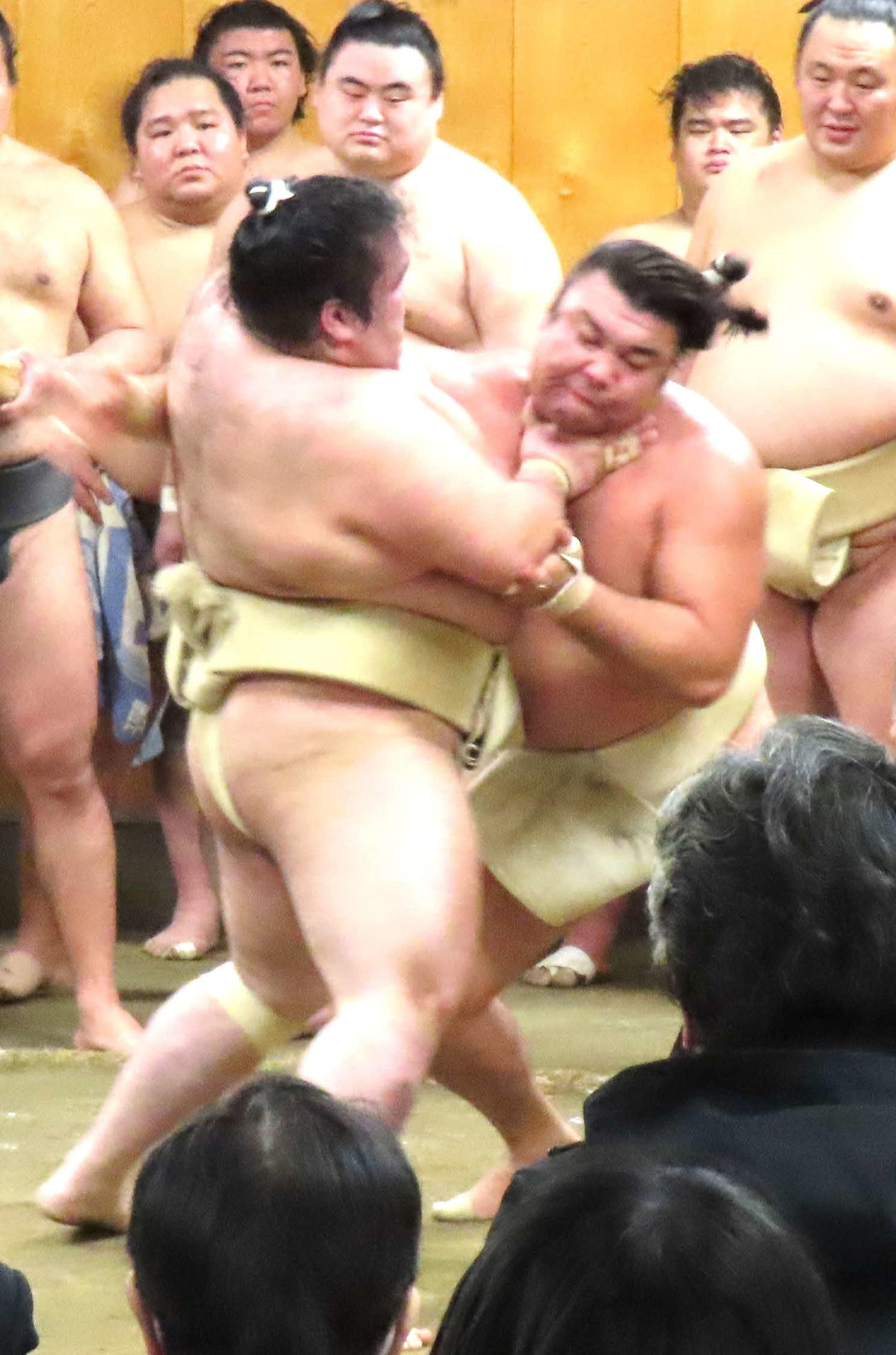 霧島（右）を激しく攻める豪ノ山