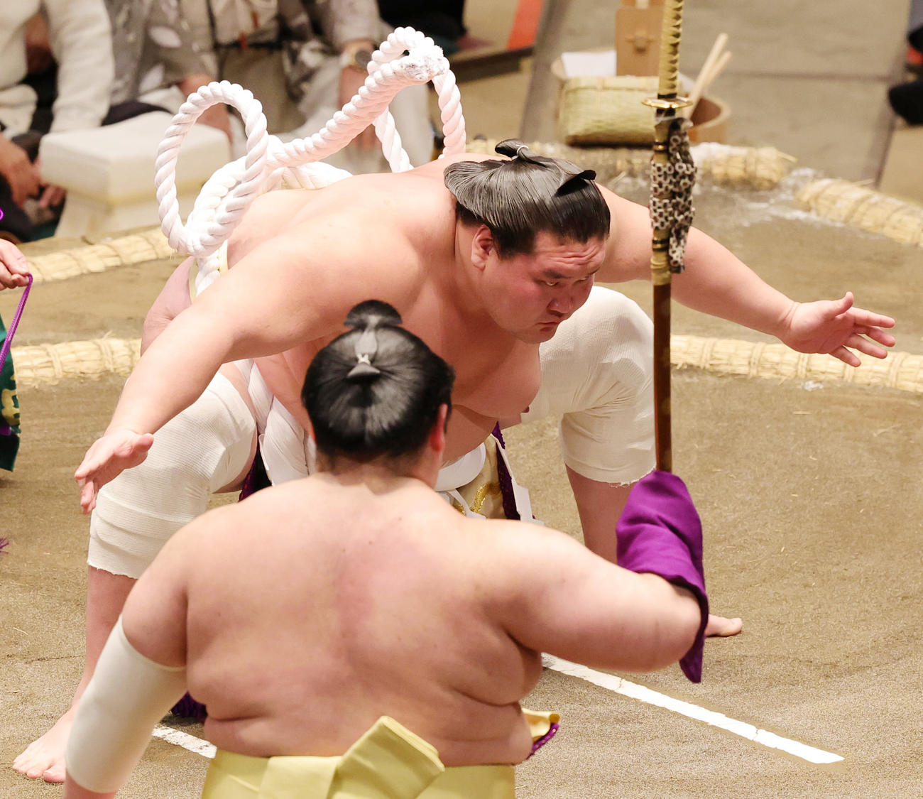 横綱土俵入りを行う照ノ富士（撮影・野上伸悟）