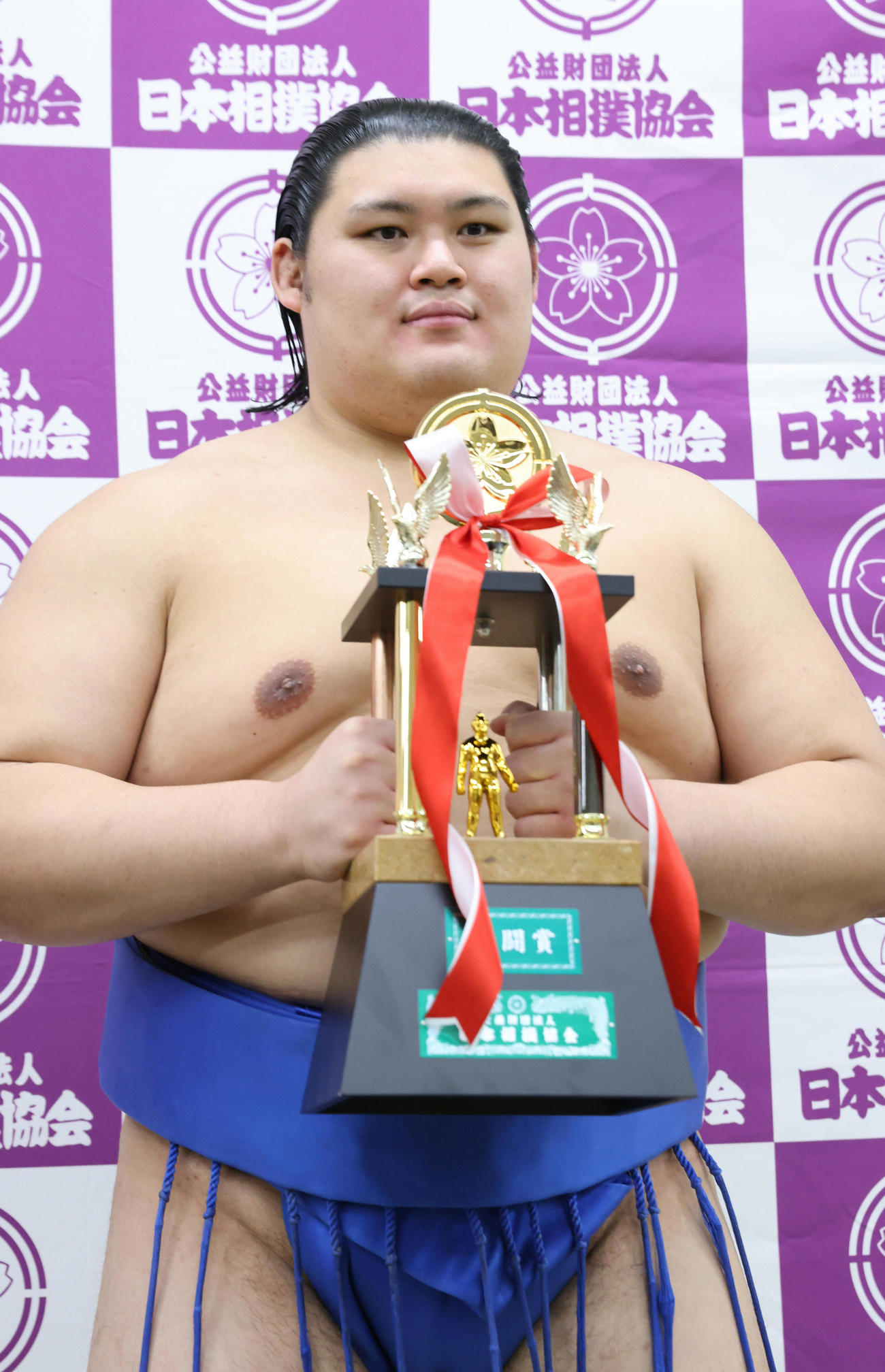 敢闘賞の大の里（2024年1月撮影）