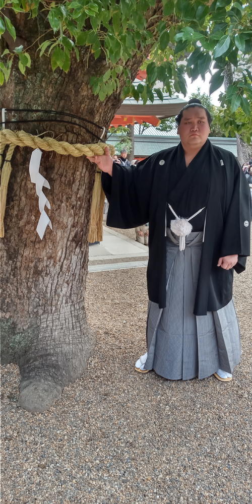 横綱照ノ富士が奉納土俵入り「初めてここで土俵入りできたのはうれしい