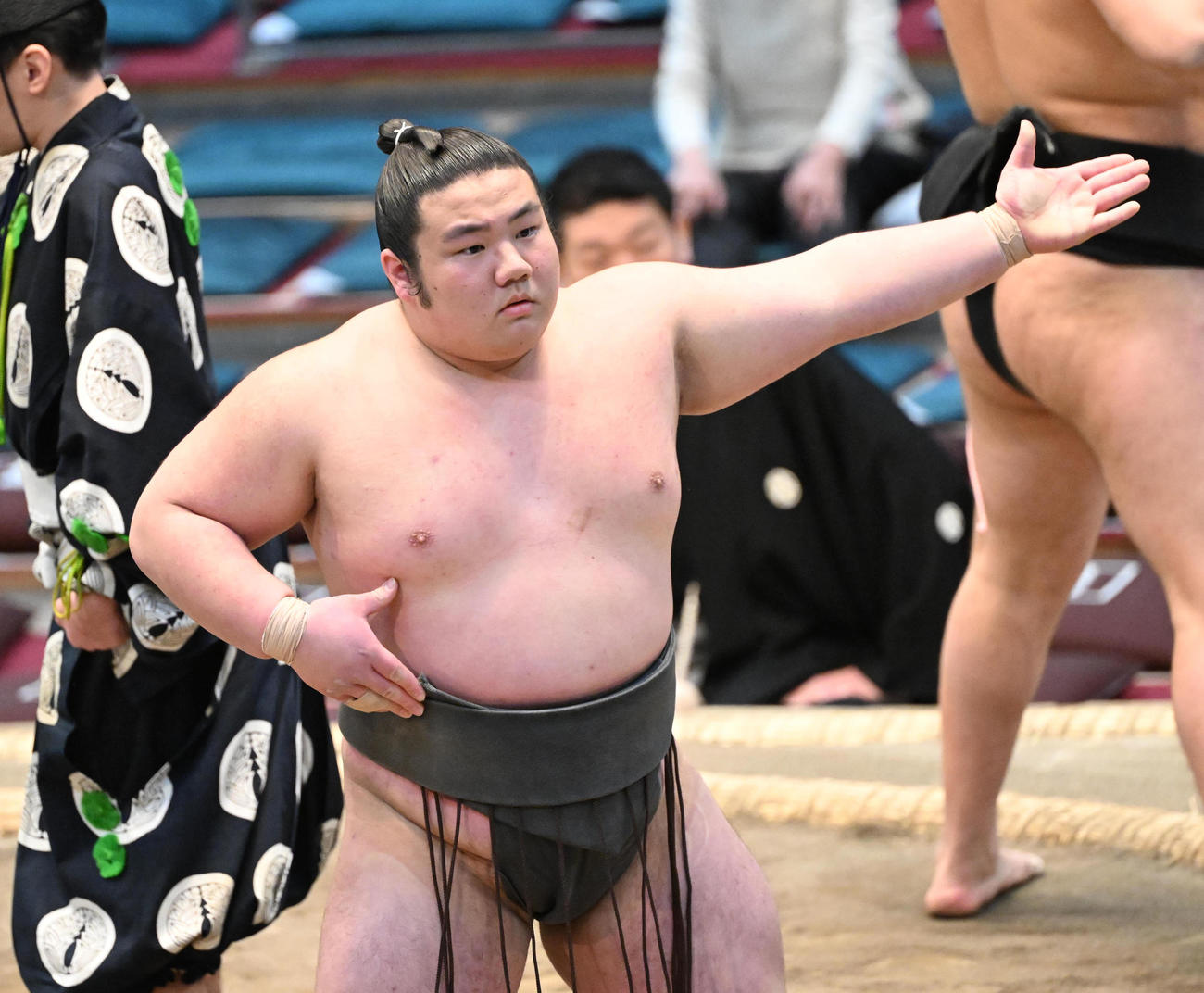 三段目優勝　長村の顔（撮影・和賀正仁）