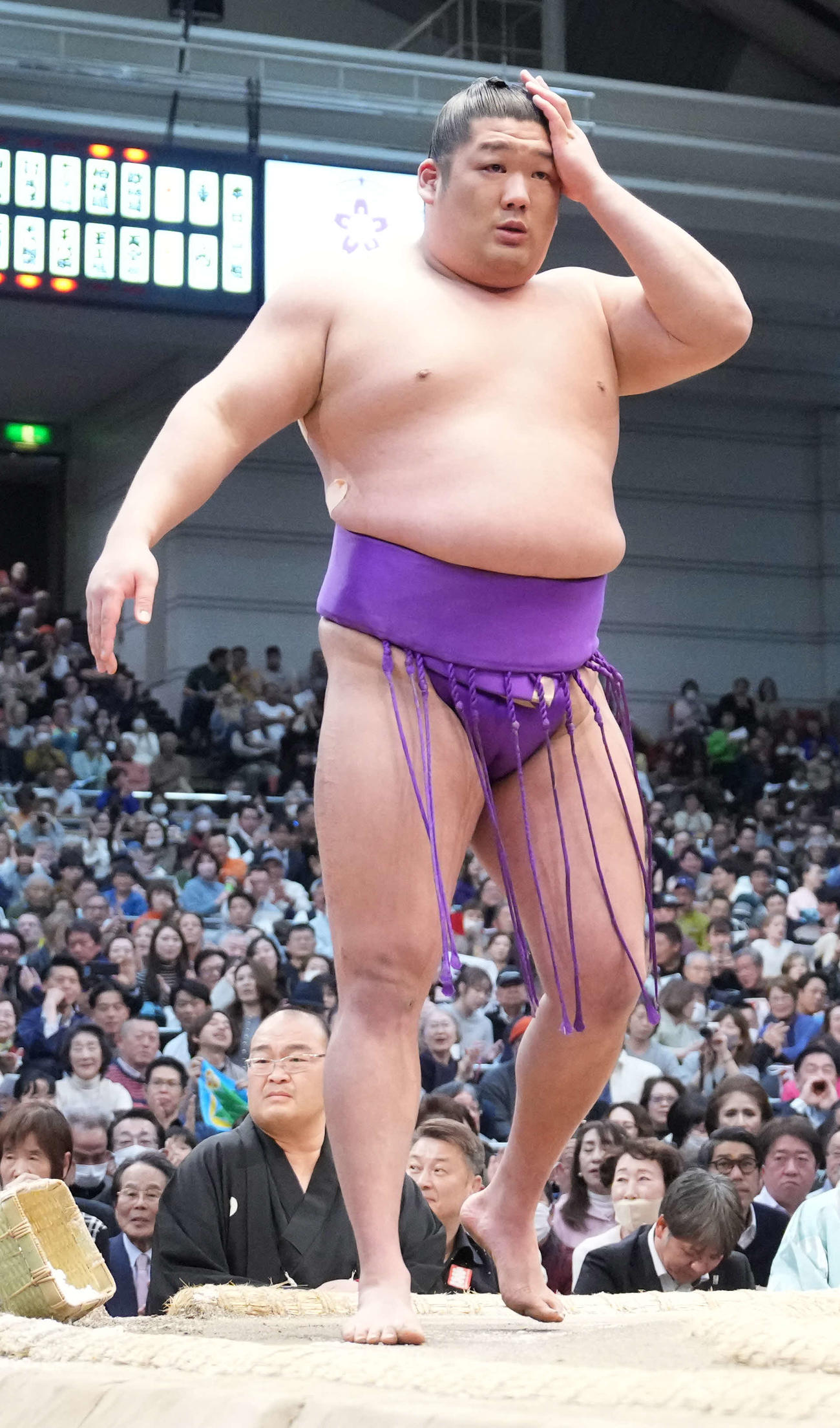 1敗を死守した尊富士（撮影・小沢裕）