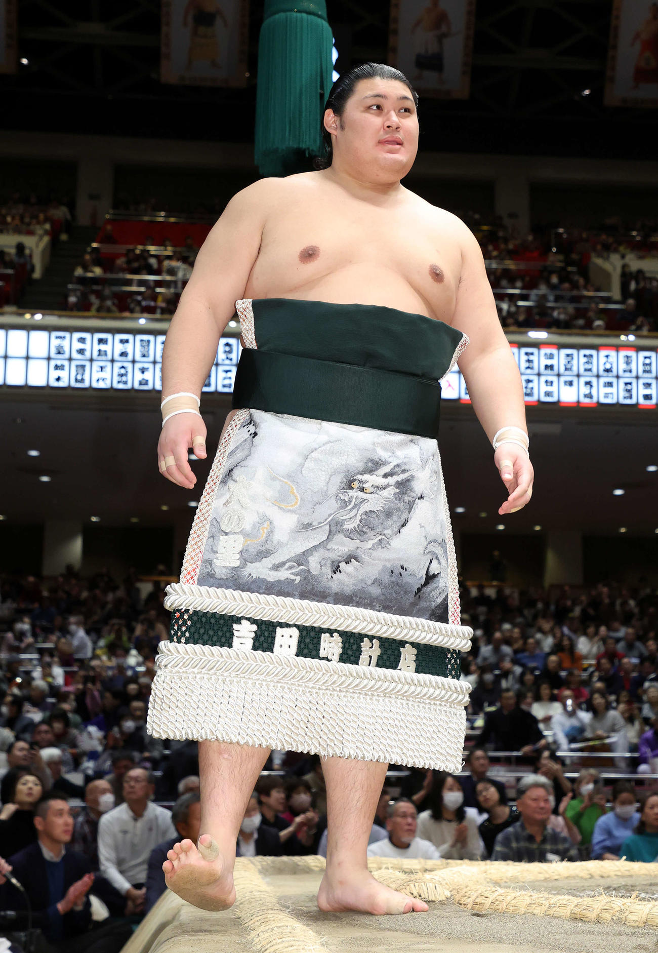 土俵入りする大の里（2024年1月22日撮影）