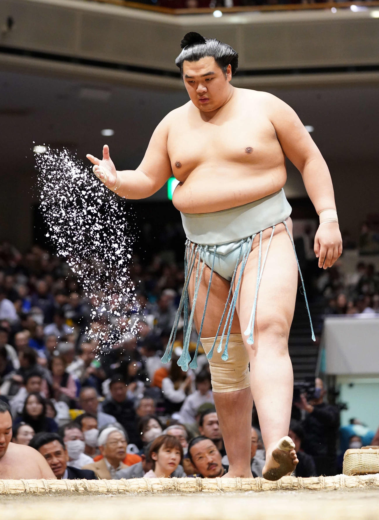 塩をまく北青鵬（2024年1月16日撮影）