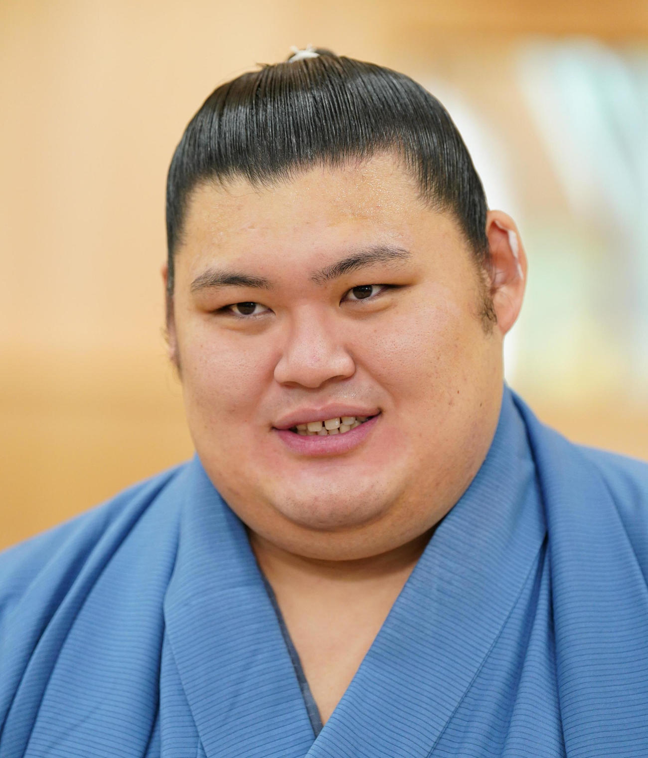 大相撲夏場所の優勝一夜明け会見に臨む大の里（撮影・小沢裕）