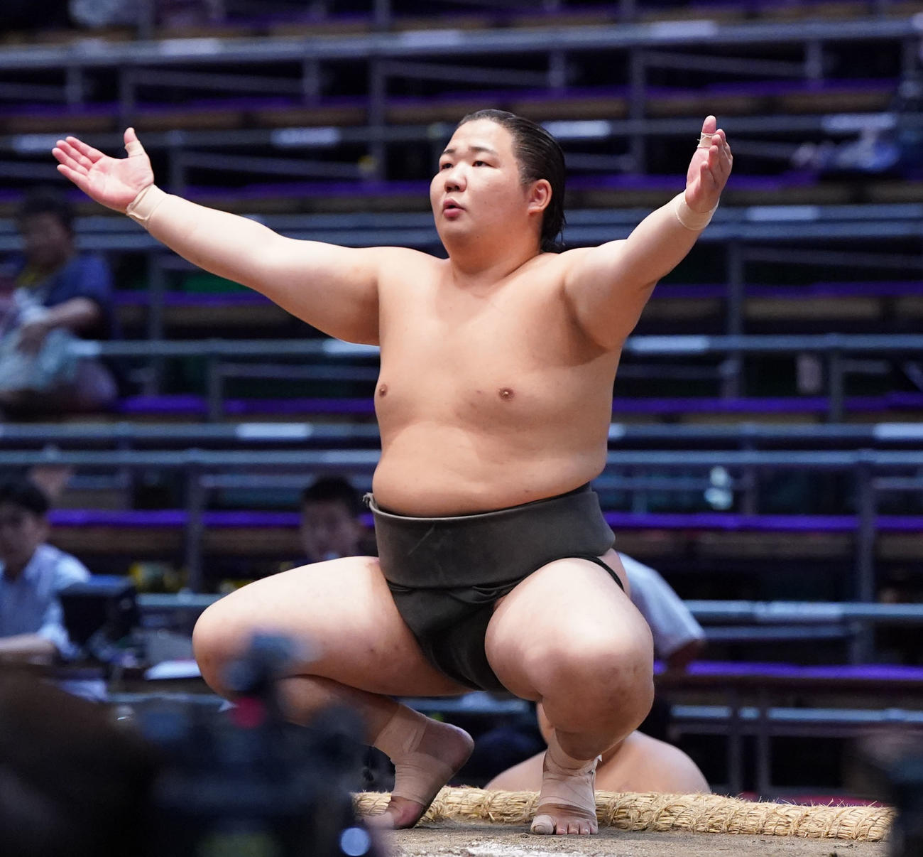 所作をする清水海（撮影・森本幸一）