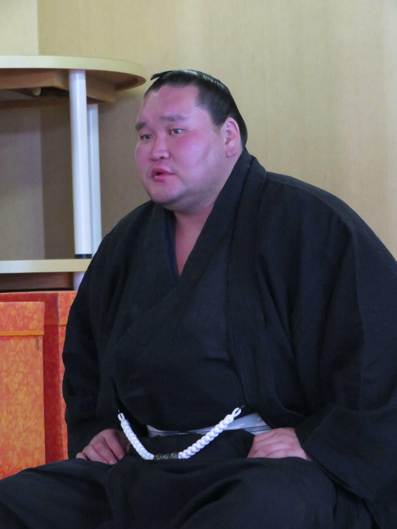 10度目の優勝を飾った名古屋場所千秋楽から一夜明けて会見した照ノ富士