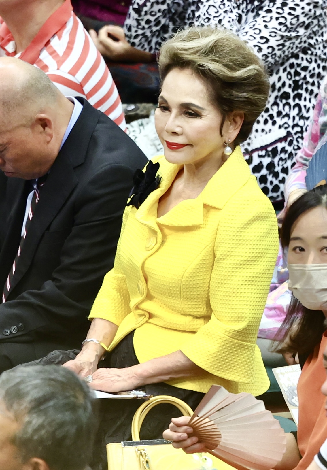 大相撲秋場所千秋楽を観戦するデヴィ夫人（撮影・河田真司）