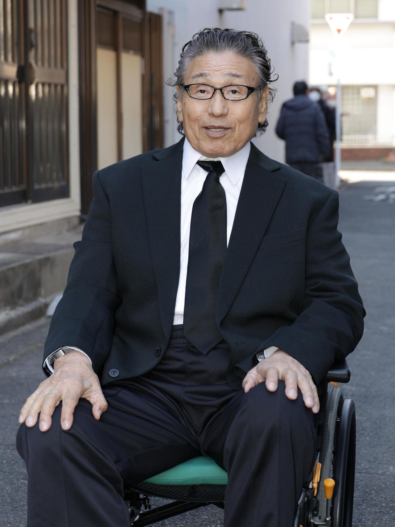 北の富士勝昭さんを偲ぶ会に訪れた天龍源一郎さん（撮影・中島郁夫）