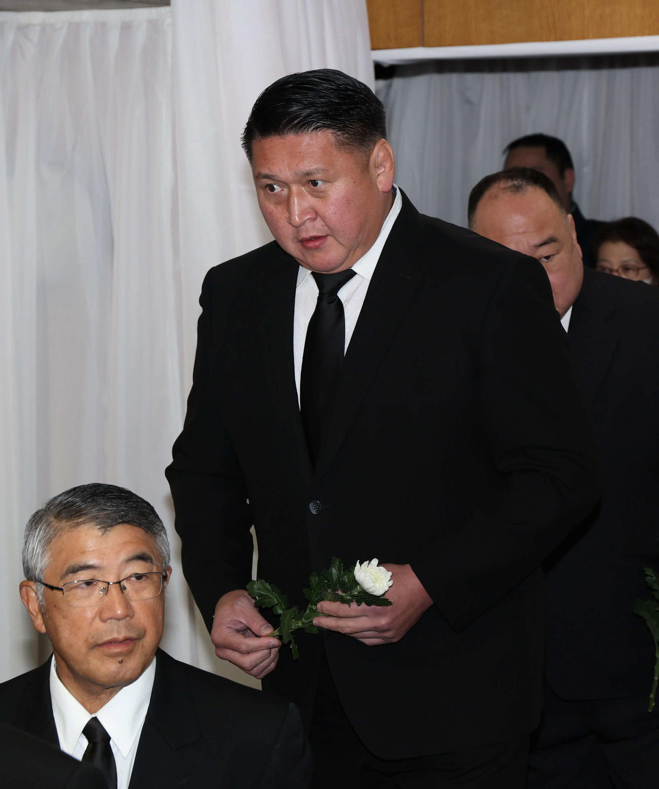 北の富士勝昭さんをしのぶ会に参列した元関脇旭天鵬の大島親方（代表撮影）