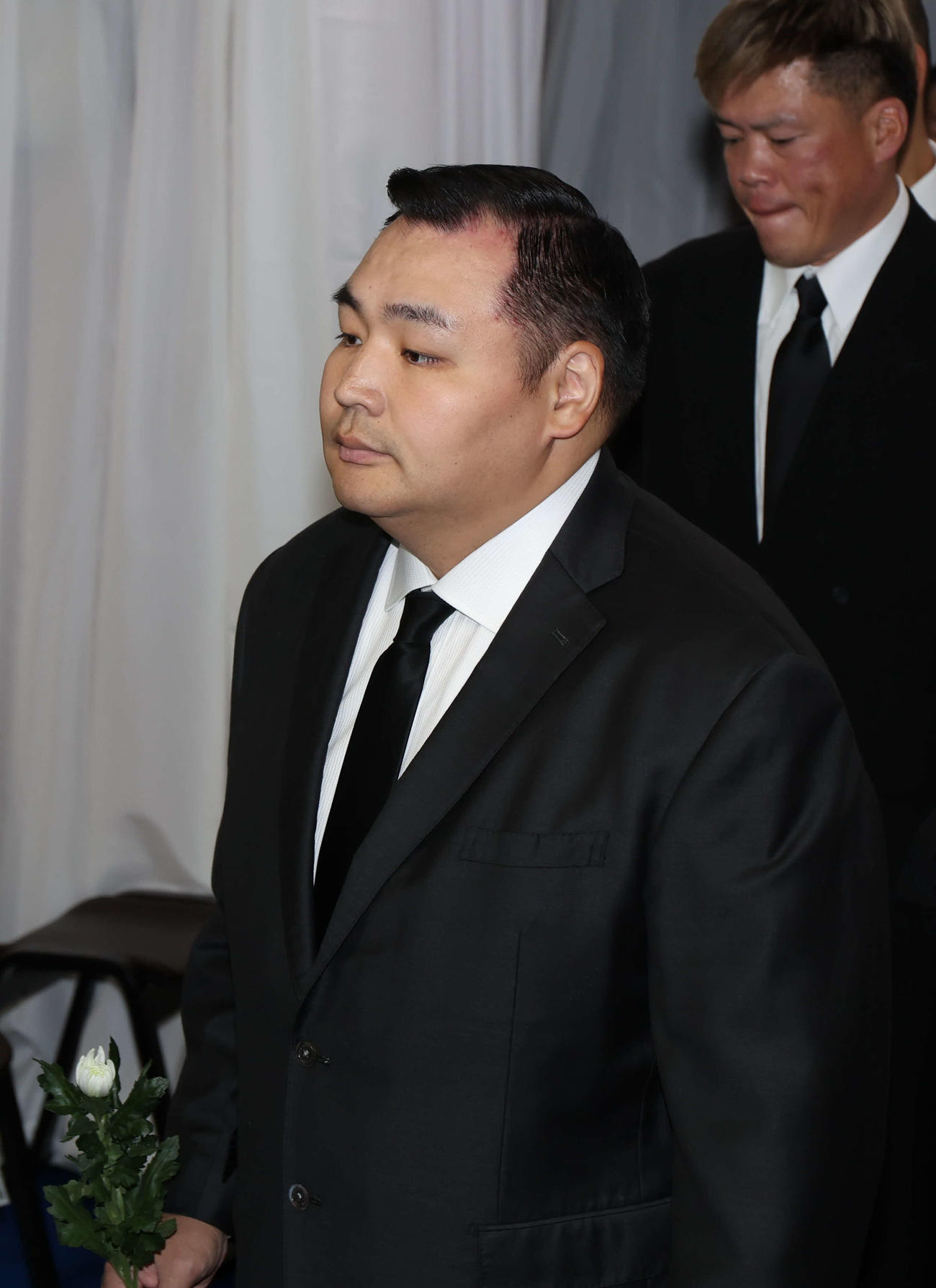 北の富士勝昭さんをしのぶ会に参列した元横綱鶴竜の音羽山親方（代表撮影）