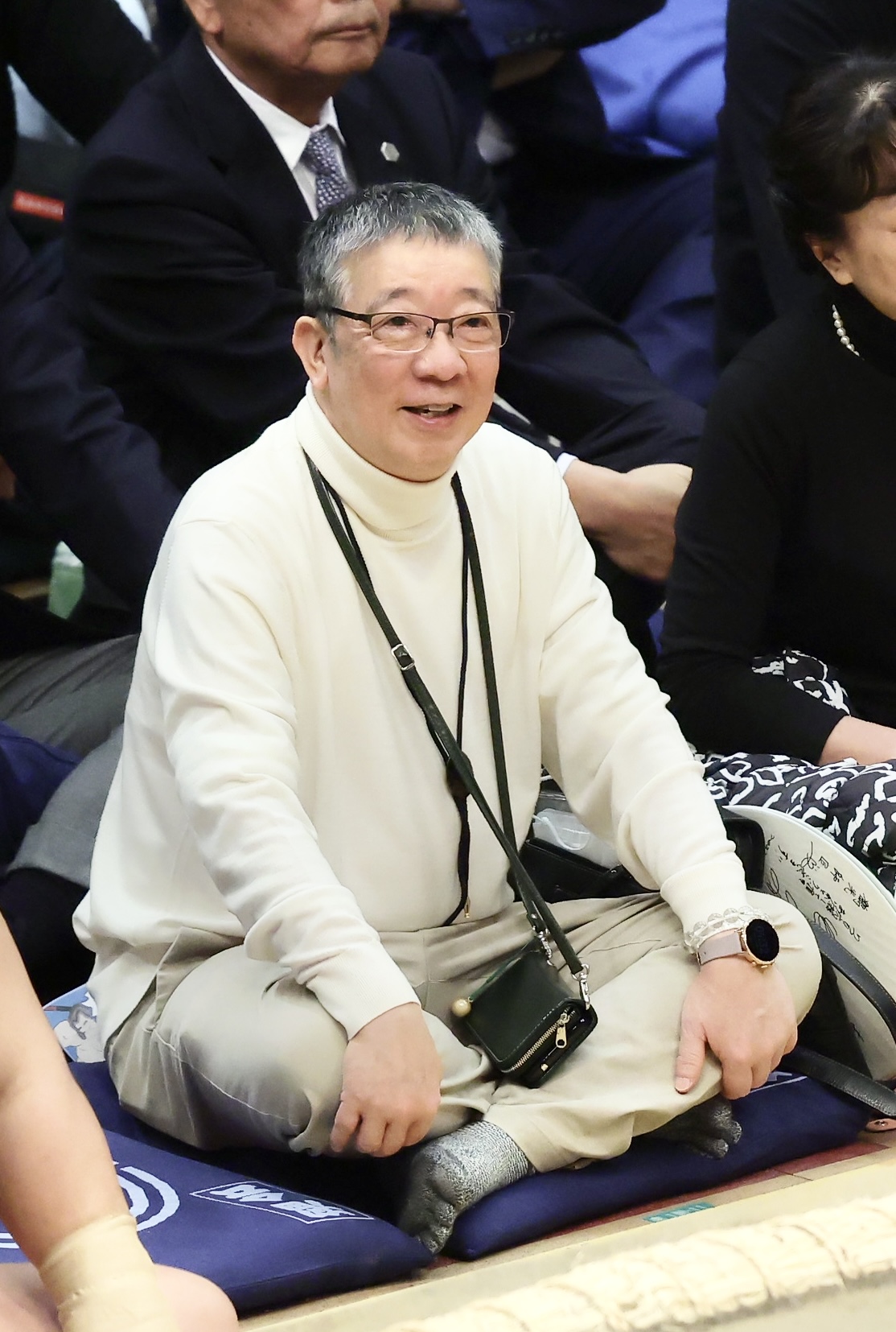 大相撲観戦する笑福亭鶴光（2025年1月12日撮影）