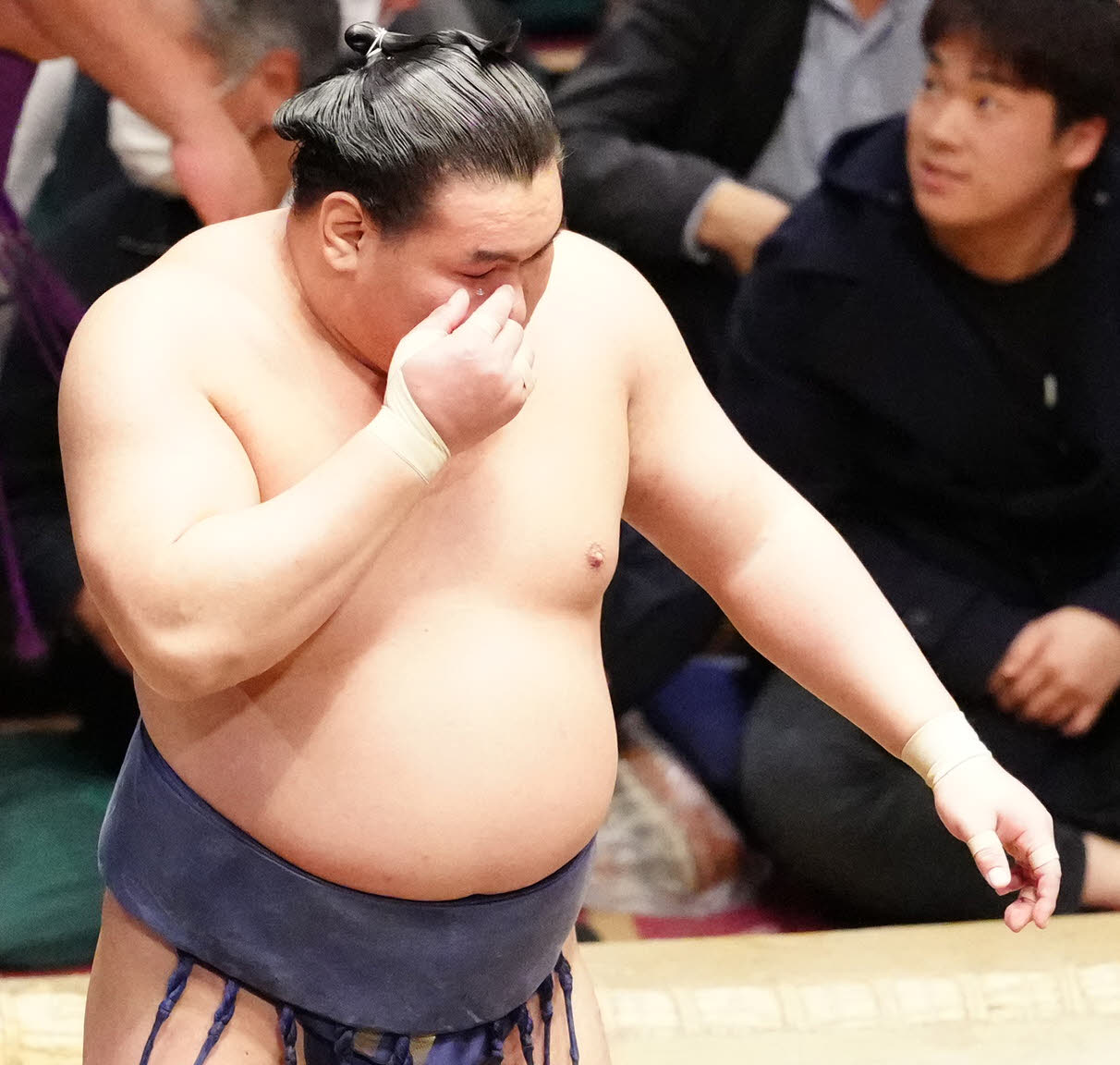 尊富士を寄り切りで破った豊昇龍（撮影・江口和貴）