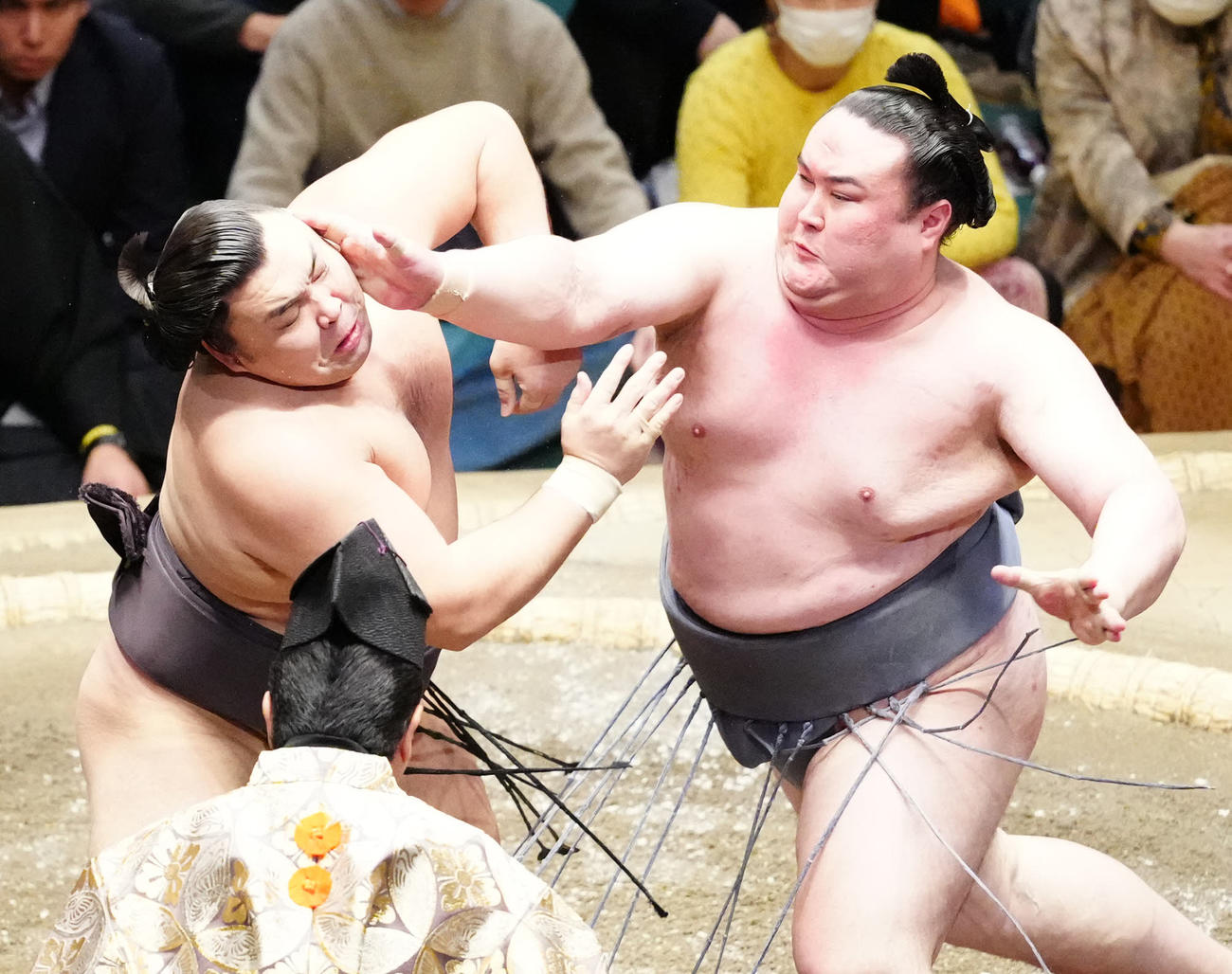 霧島（左）を張る金峰山（撮影・江口和貴）
