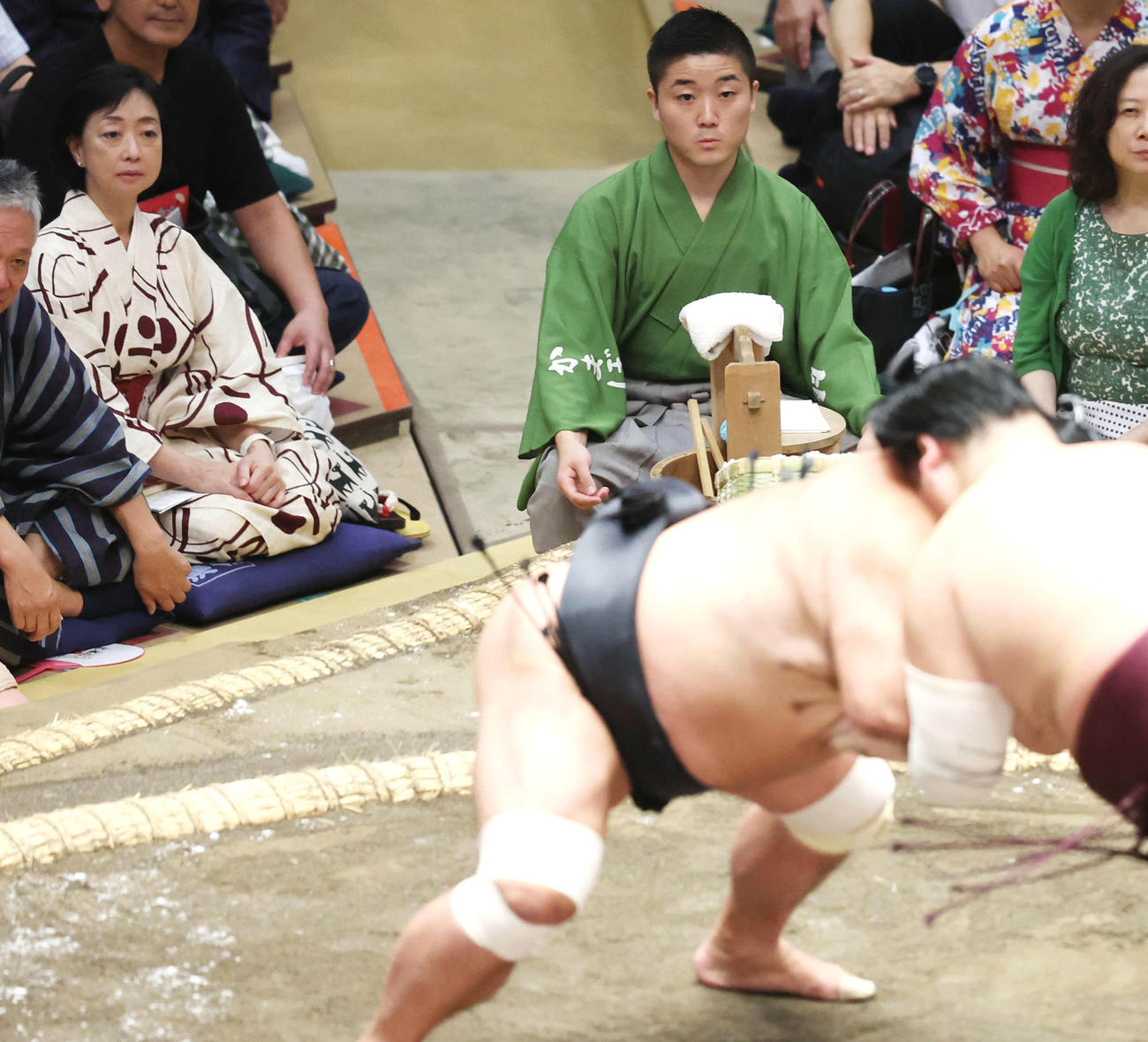 大相撲秋場所2日目を観戦する川上麻衣子（2023年9月11日撮影）