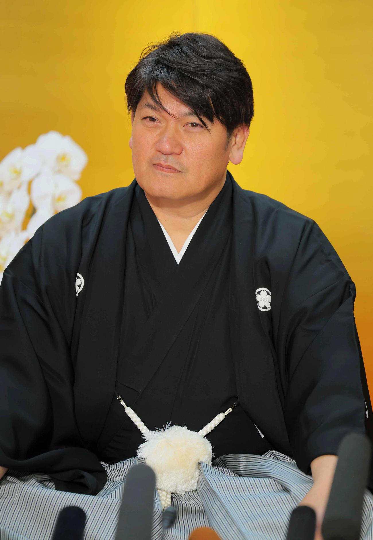 豊昇龍の横綱昇進伝達式を終え記者会見する師匠の立浪親方