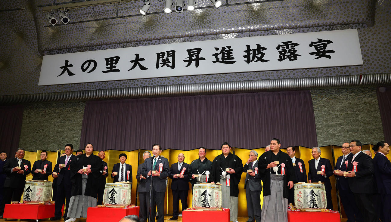 大の里大関昇進披露宴が行われた（代表撮影）