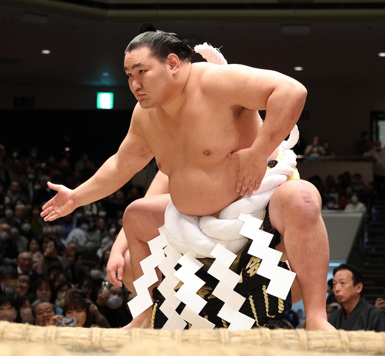 2025年2月8日、横綱土俵入りを披露する豊昇龍