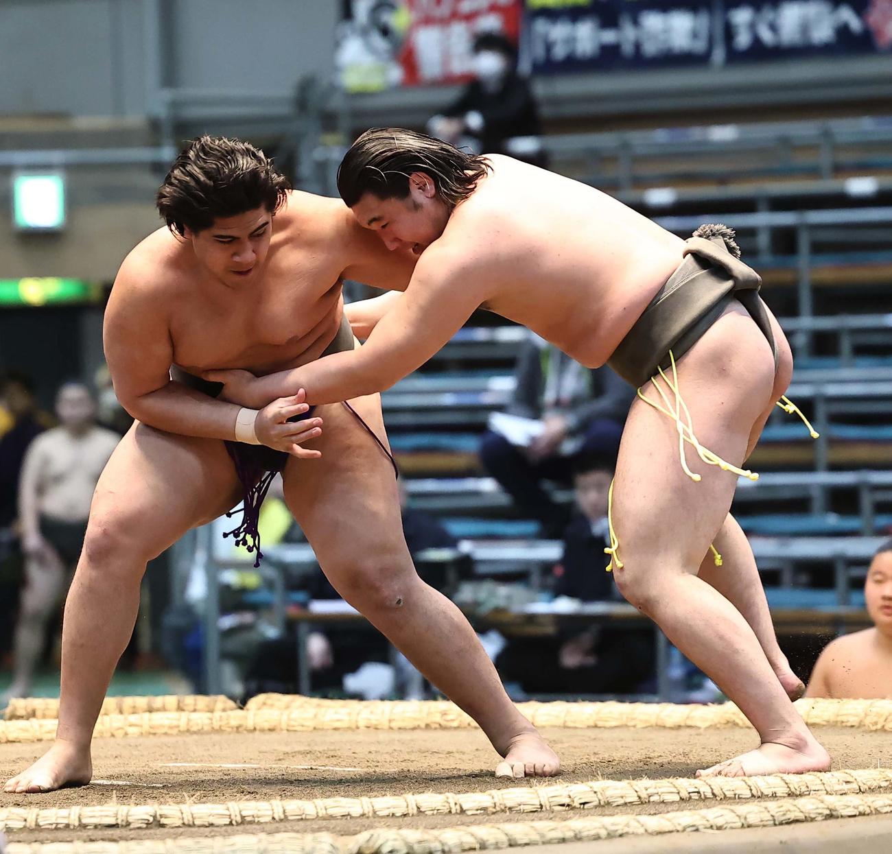 天狼星（右）と対戦する光武蔵（撮影・上田博志）