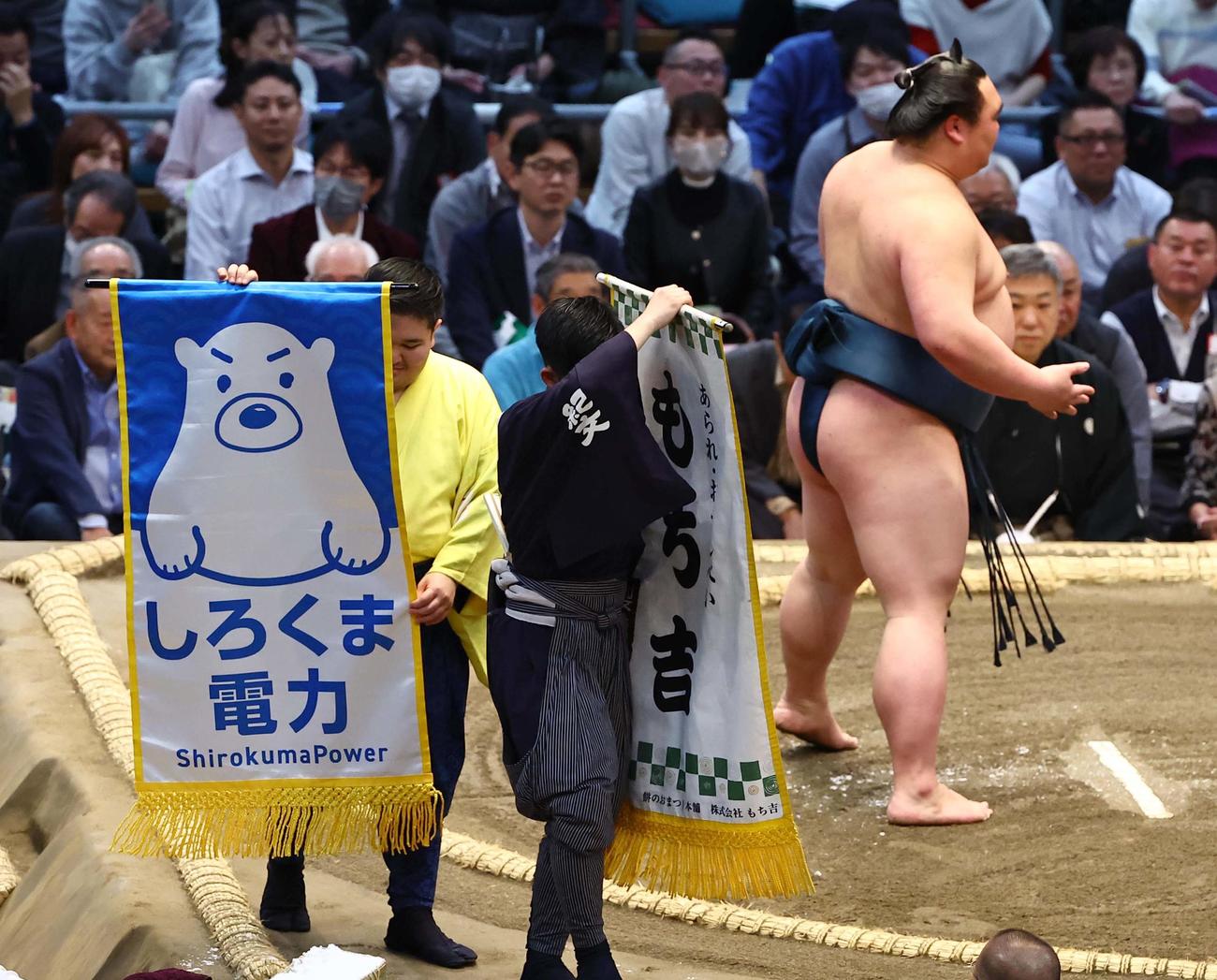 白熊対輝にはしろくま電力から懸賞金がかけられた（撮影・上田博志）