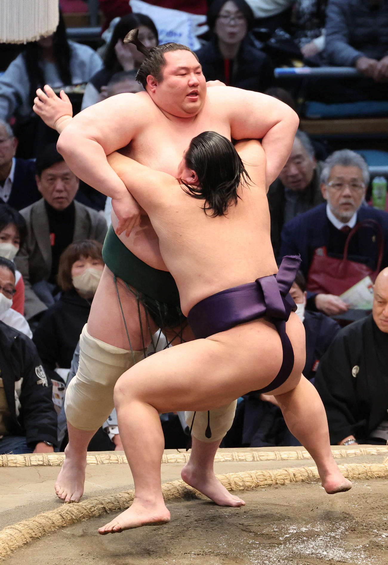 大相撲春場所9日目　十両）○草野（寄り切り）×白鷹山（撮影・西尾就之）＝エディオンアリーナ大阪、2025年3月17日