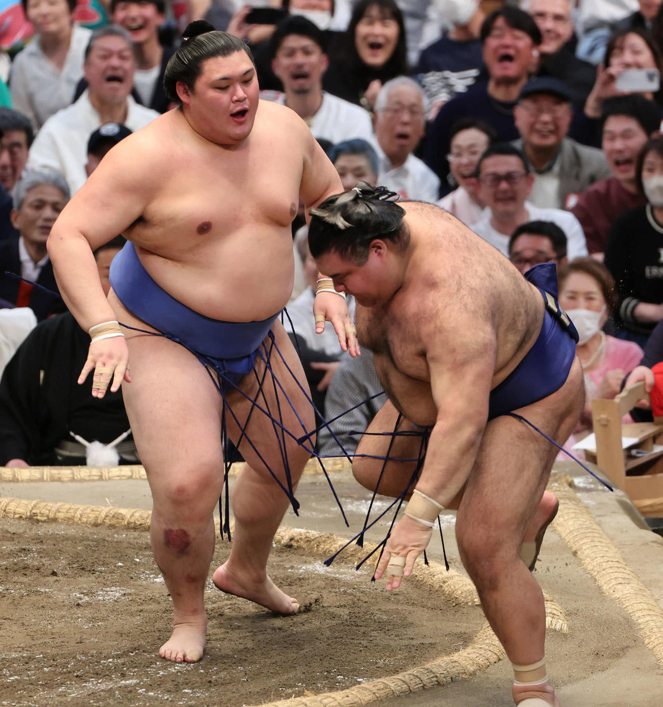 大の里は送り出しで高安下し、優勝を決めた（撮影・西尾就之）