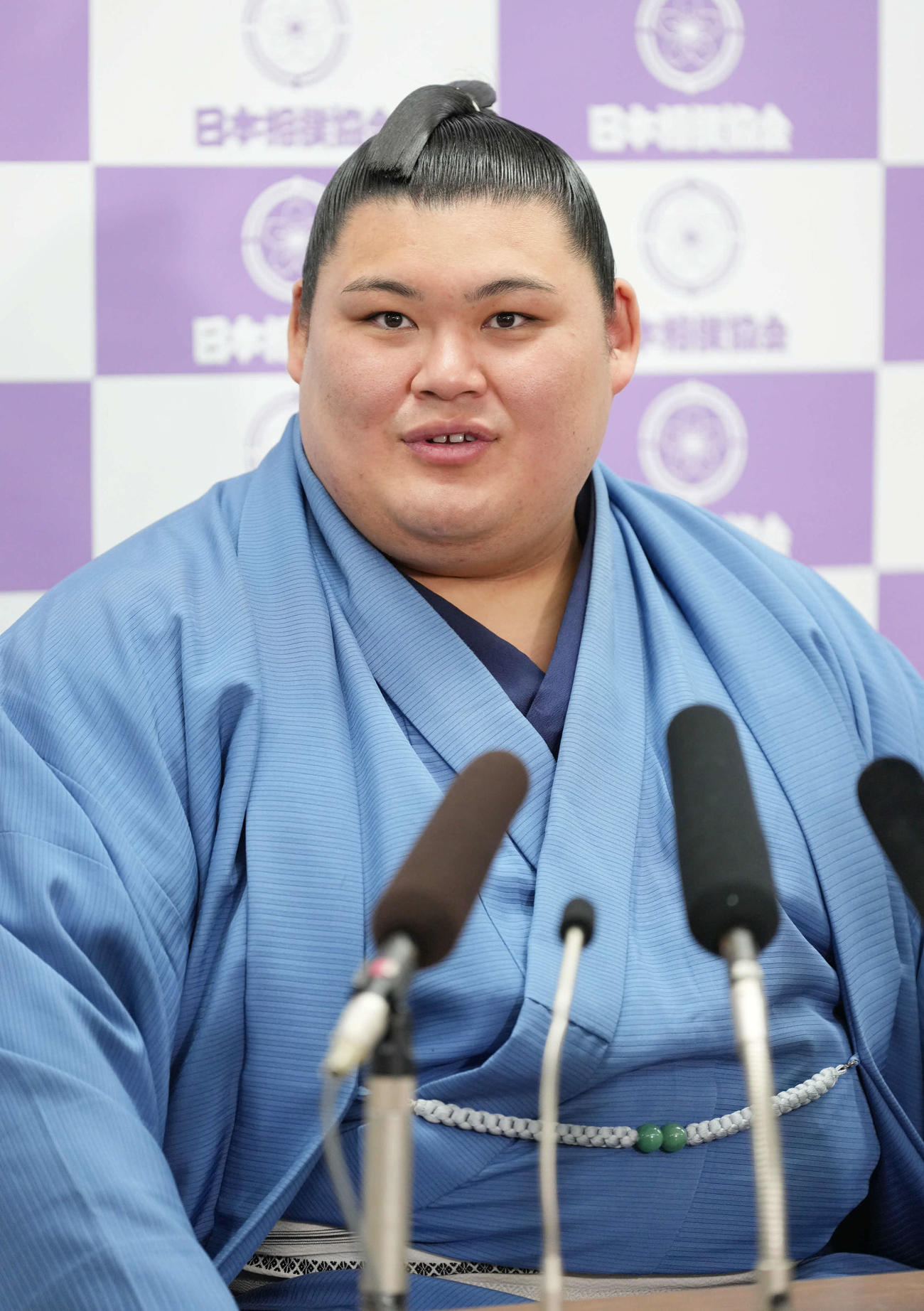 綱とりがかかった大相撲夏場所への意気込みを語る大関大の里（撮影・小沢裕）