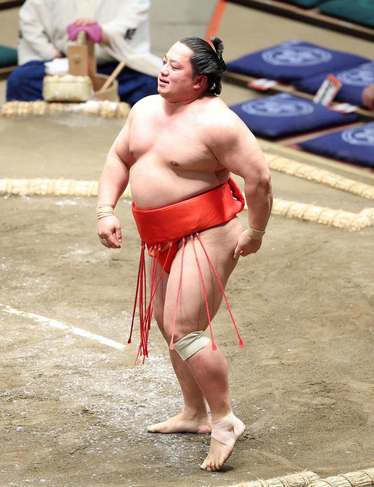 大奄美を引き落としで破った宮乃風（撮影・鈴木正人）