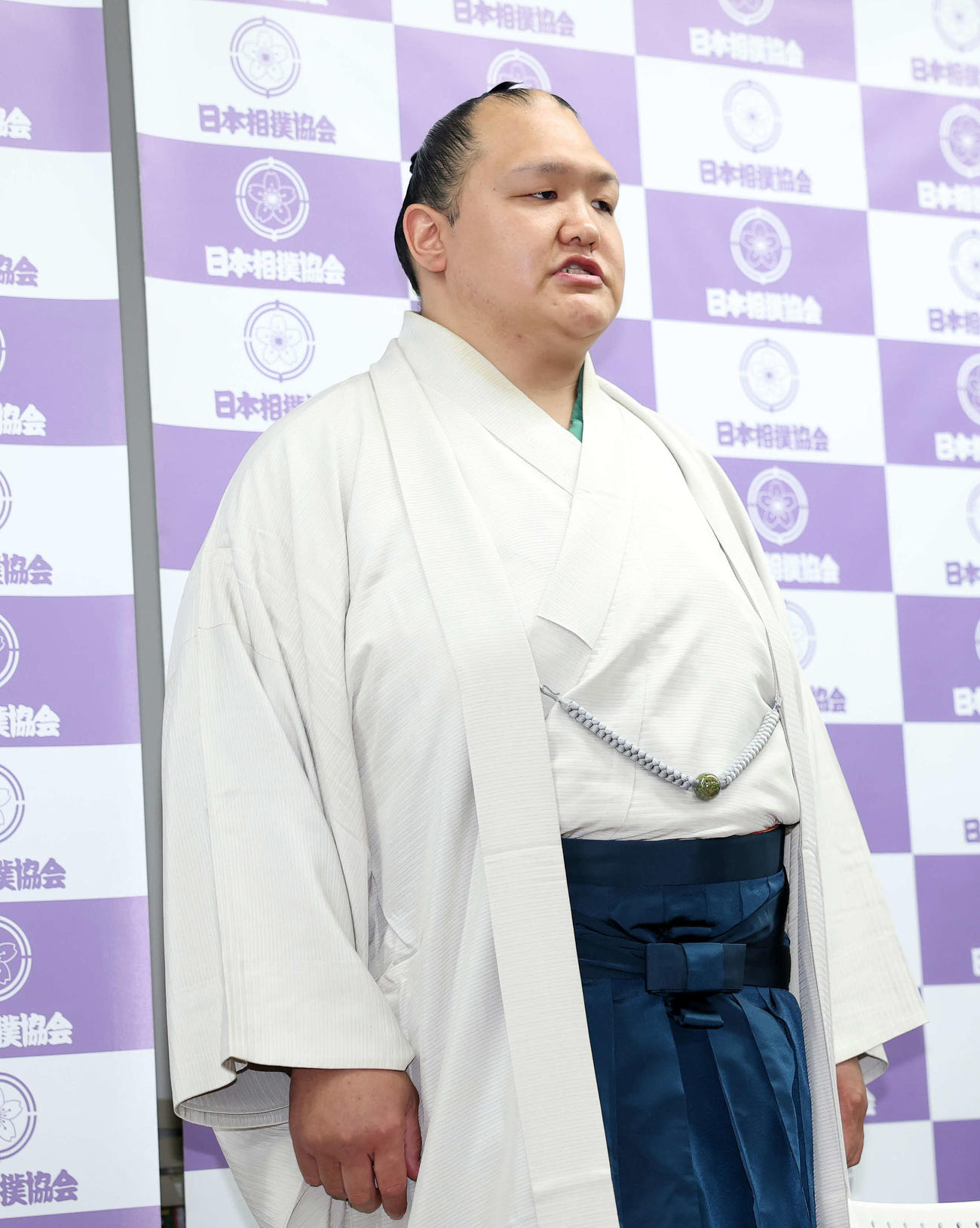 引退会見に臨む北勝富士（撮影・鈴木正人）
