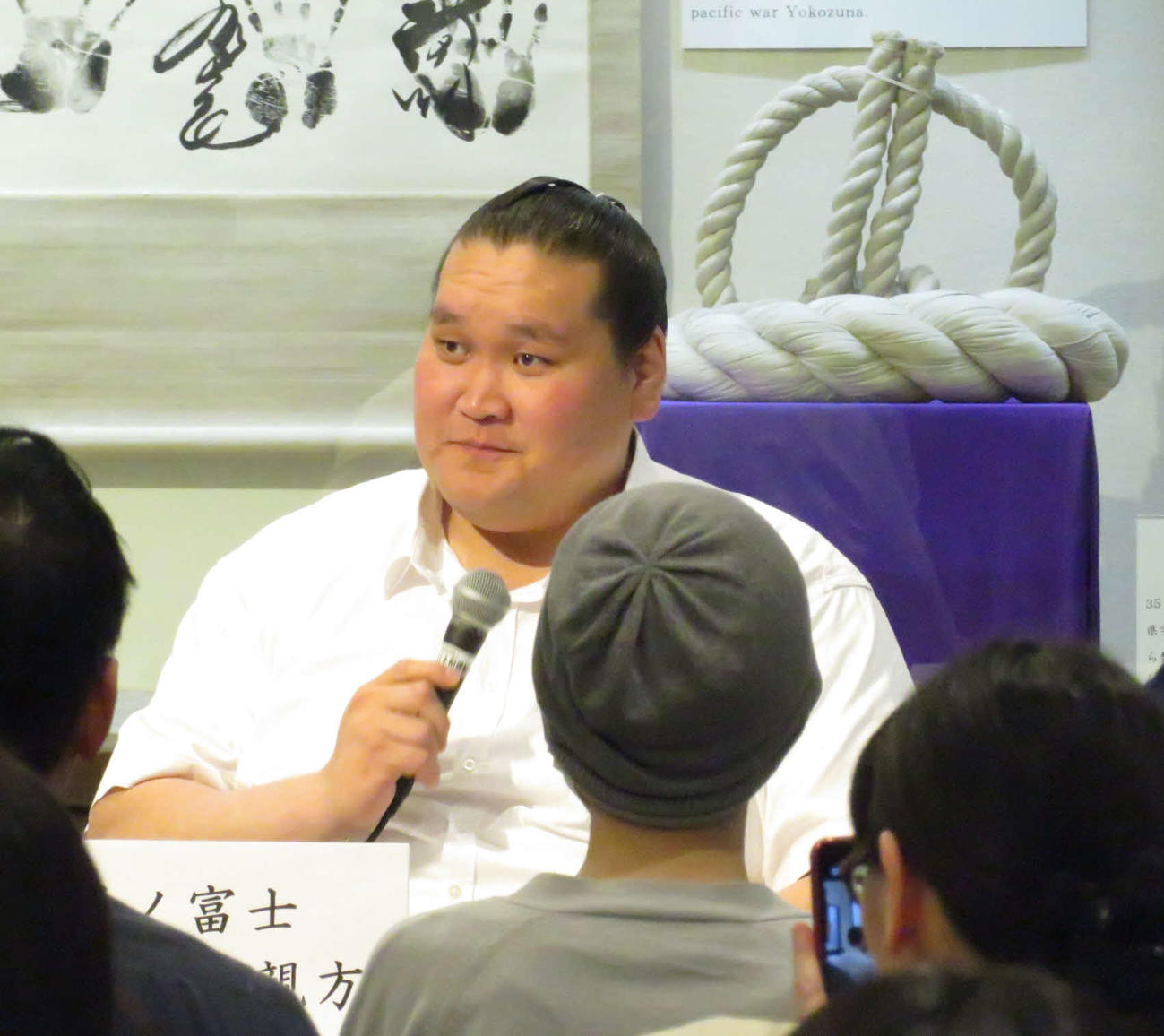 両国国技館内の相撲博物館で連日行われている「親方トークショー」に初めて臨んだ照ノ富士親方