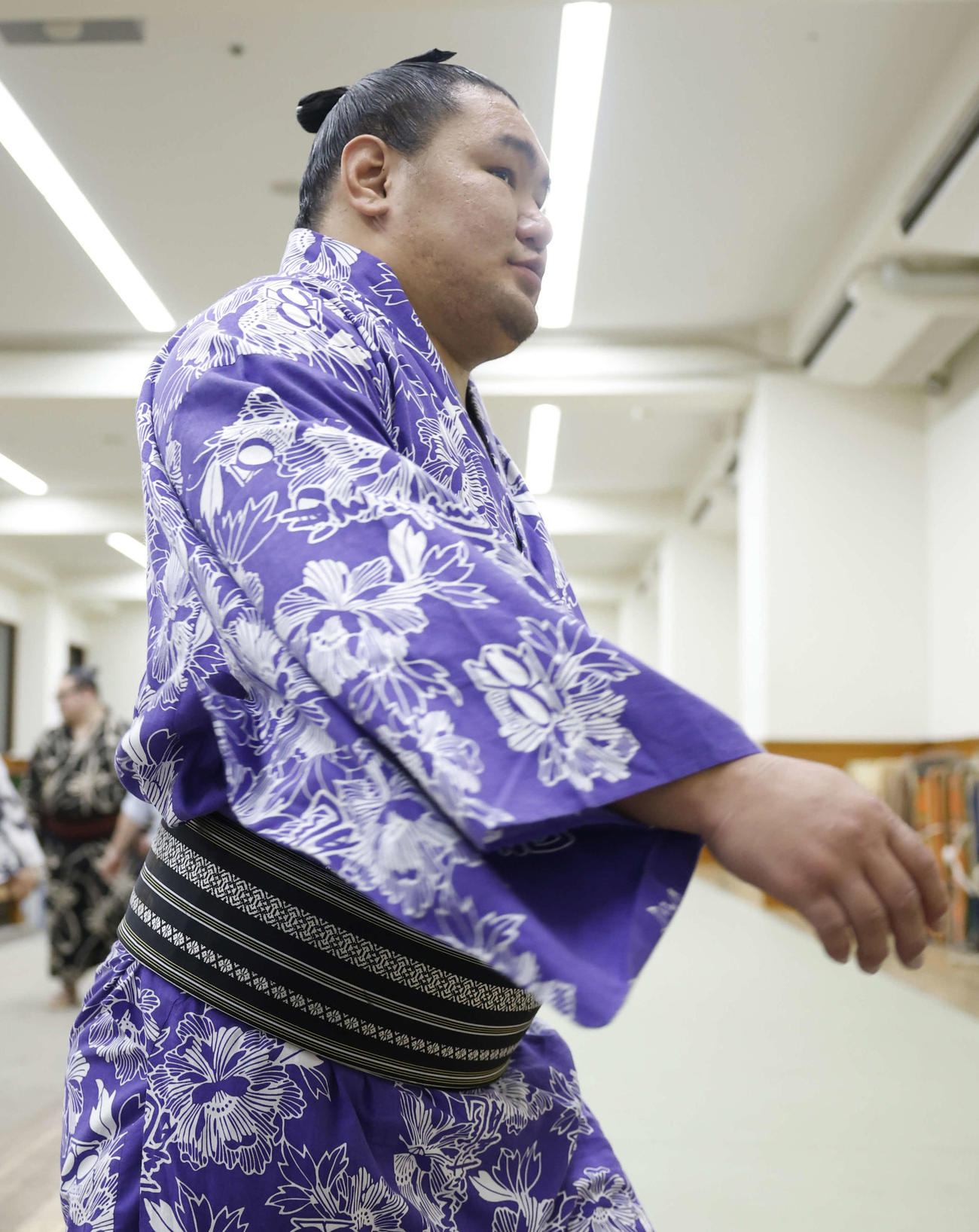 支度部屋から引き揚げる豊昇龍