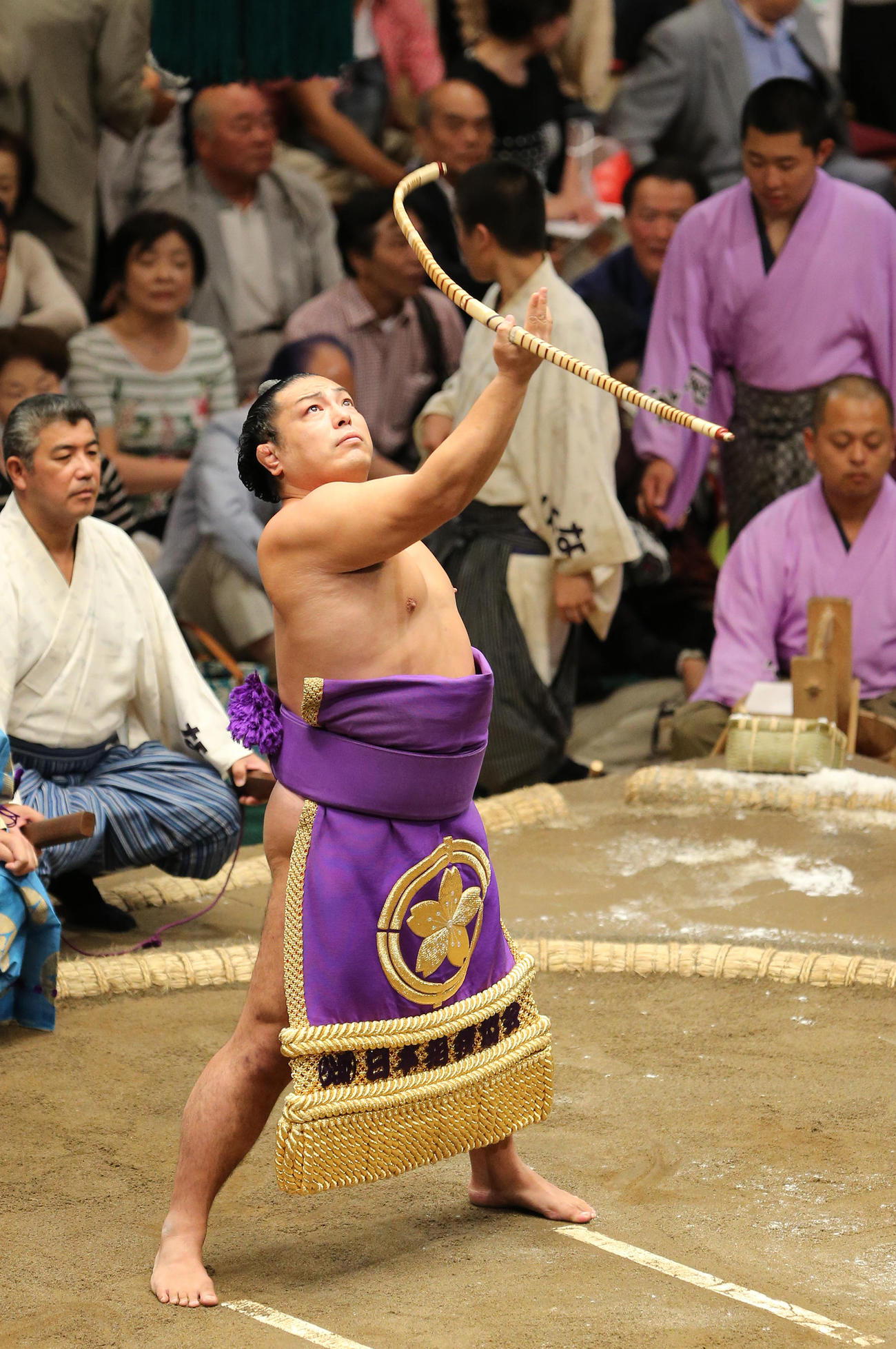 聡ノ富士の弓取り式（2014年9月撮影）