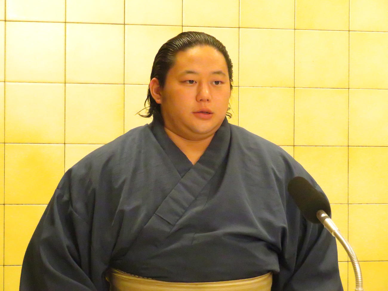 新十両会見に臨んだ三田（2025年3月撮影）