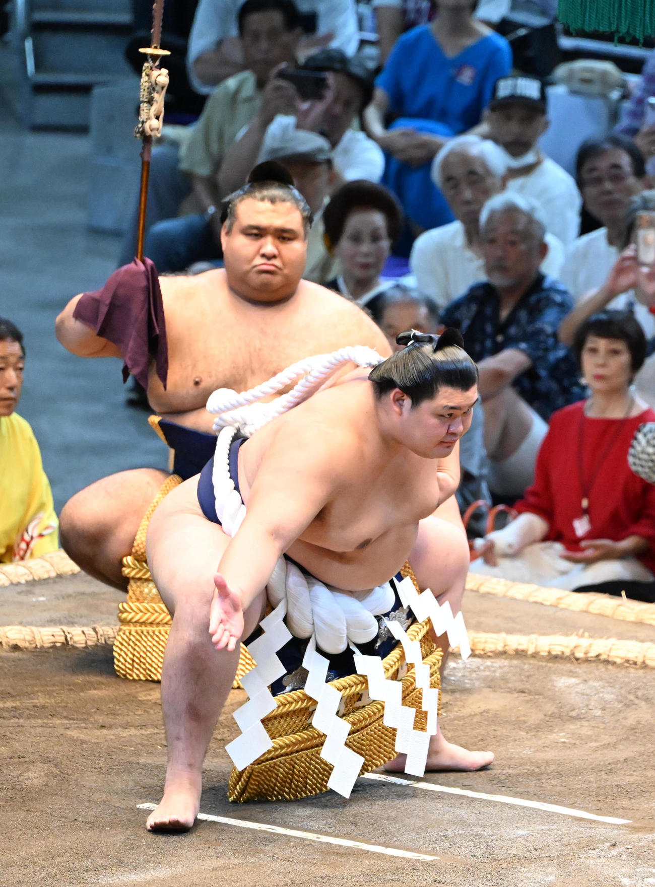 土俵入りを行う新横綱の大の里（撮影・和賀正仁）