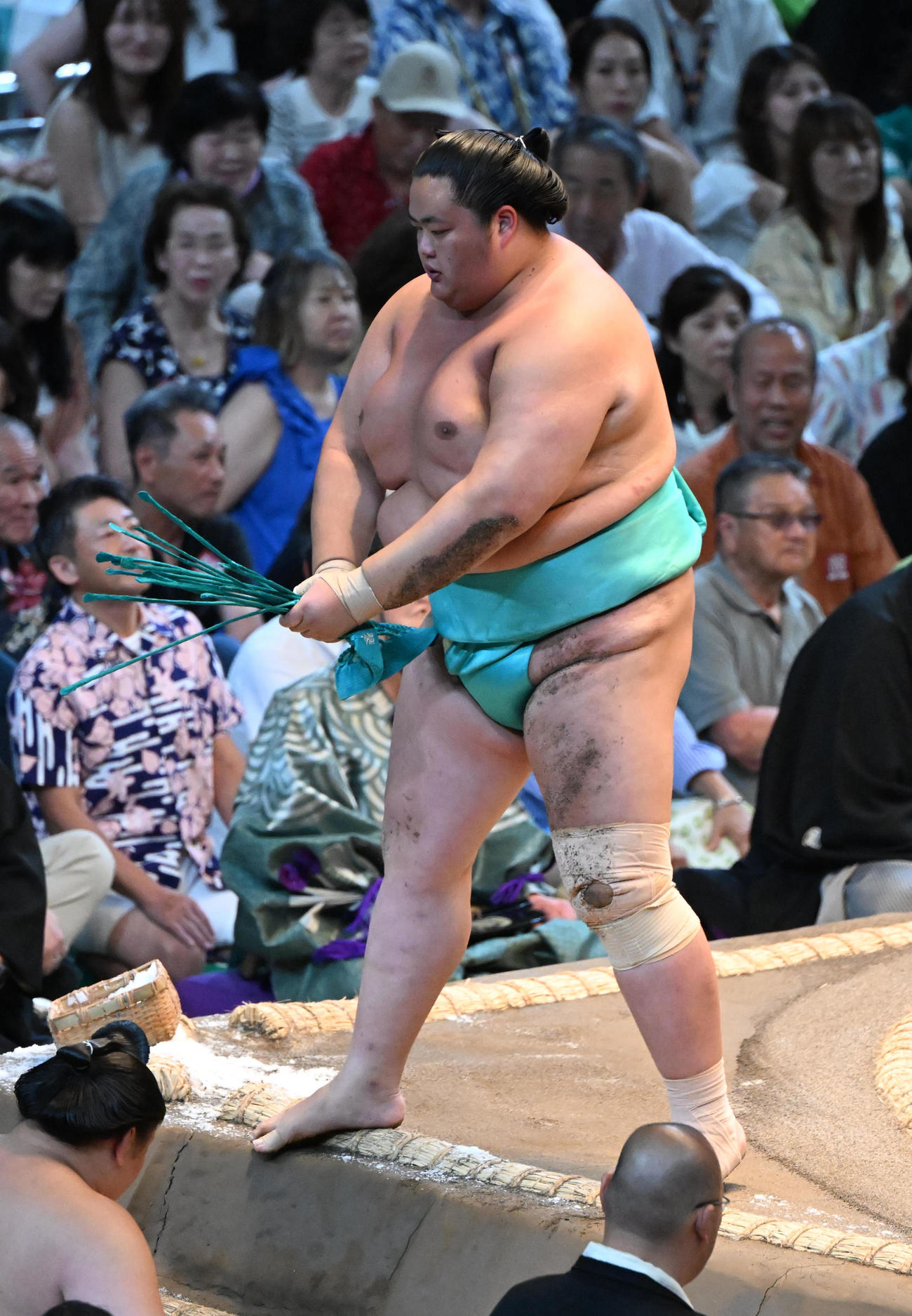 琴桜は内無双で安青錦に敗れる（撮影・和賀正仁）