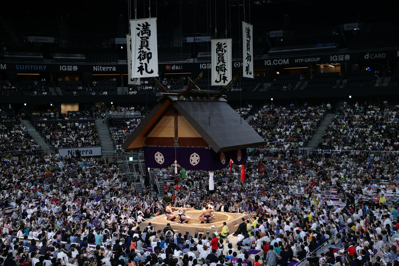 大の里の土俵入り（撮影・前田充）