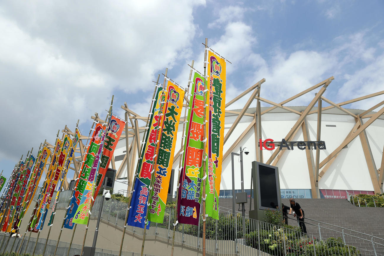 IGアリーナで行われる大相撲名古屋場所（撮影・前田充）