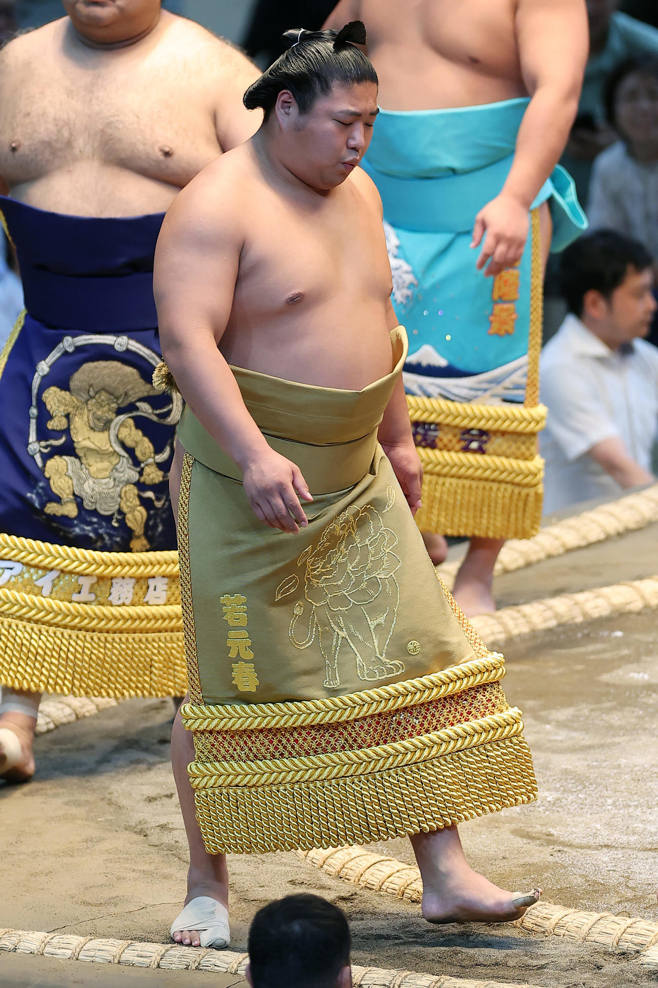 土俵入りした若元春（撮影・前田充）