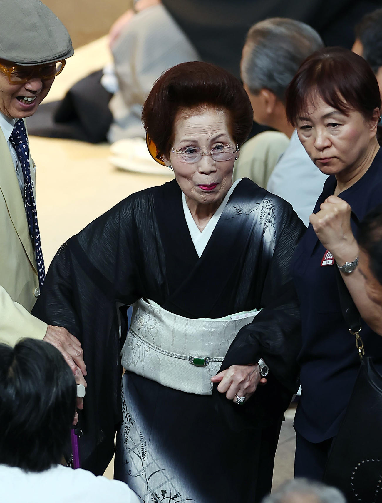 大相撲名古屋場所を観戦した神野大地さんの祖母磯部安江さん（撮影・前田充）