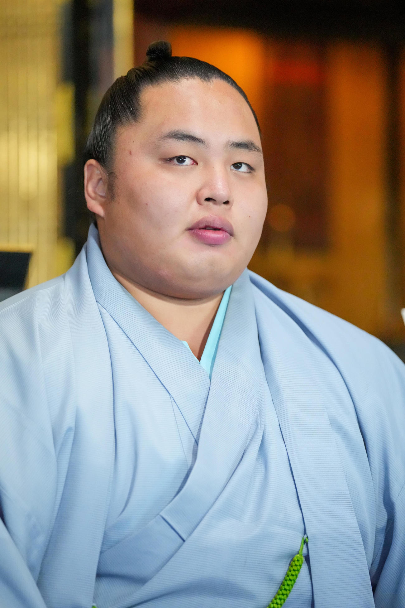 優勝一夜明け会見に臨む琴勝峰（撮影・小沢裕）