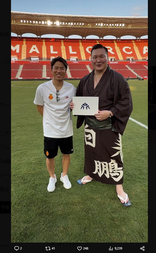 白鵬翔さんのXから