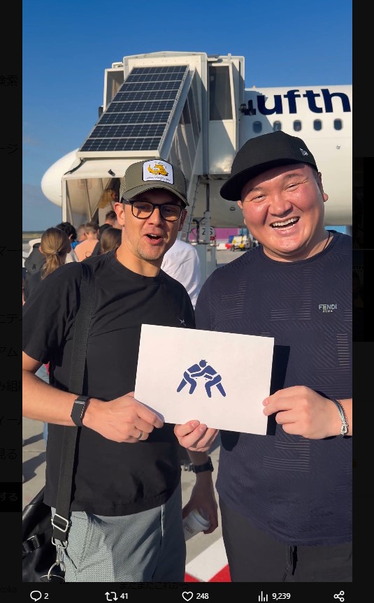 白鵬翔さんのXから