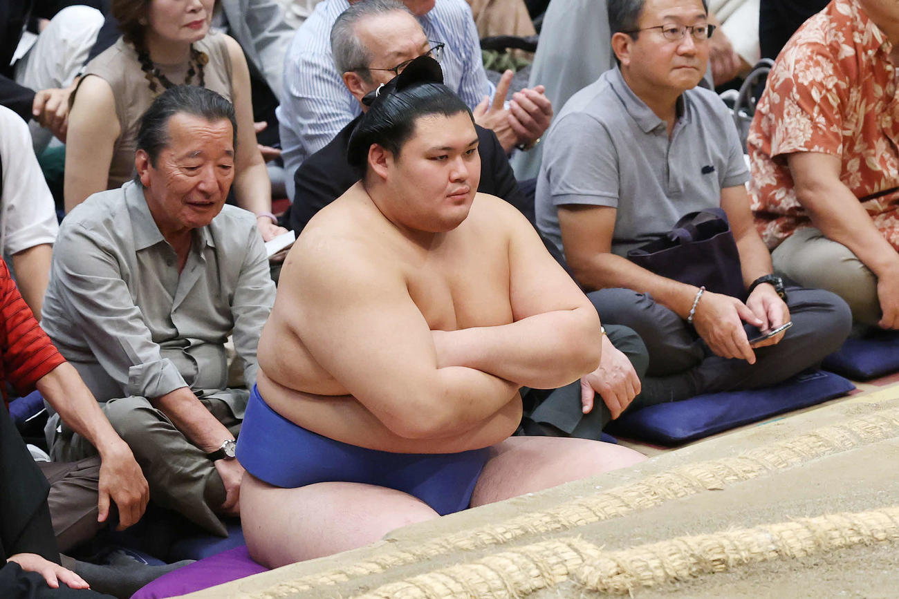 琴桜の休場により不戦勝となった大の里（撮影・宮地輝）