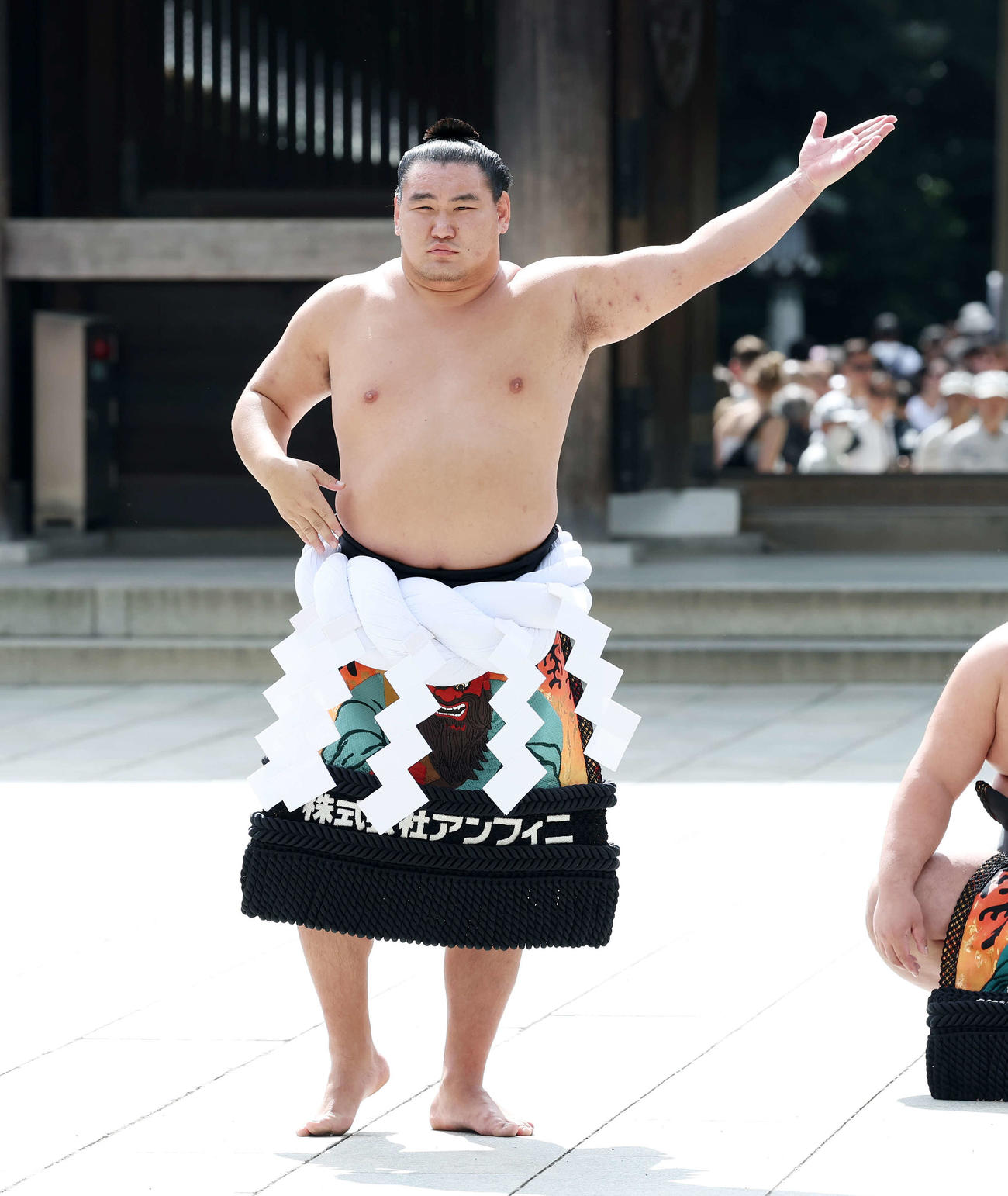 明治神宮奉納土俵入りに臨む豊昇龍（撮影・鈴木正人）