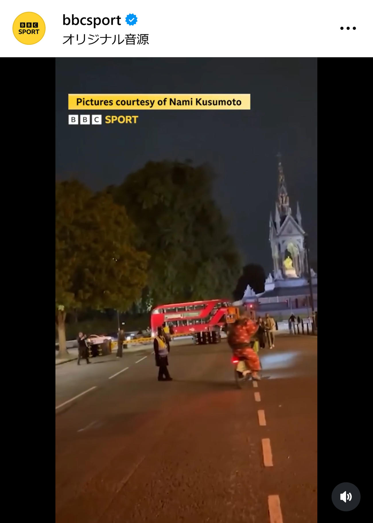 BBCスポーツの公式インスタグラムから