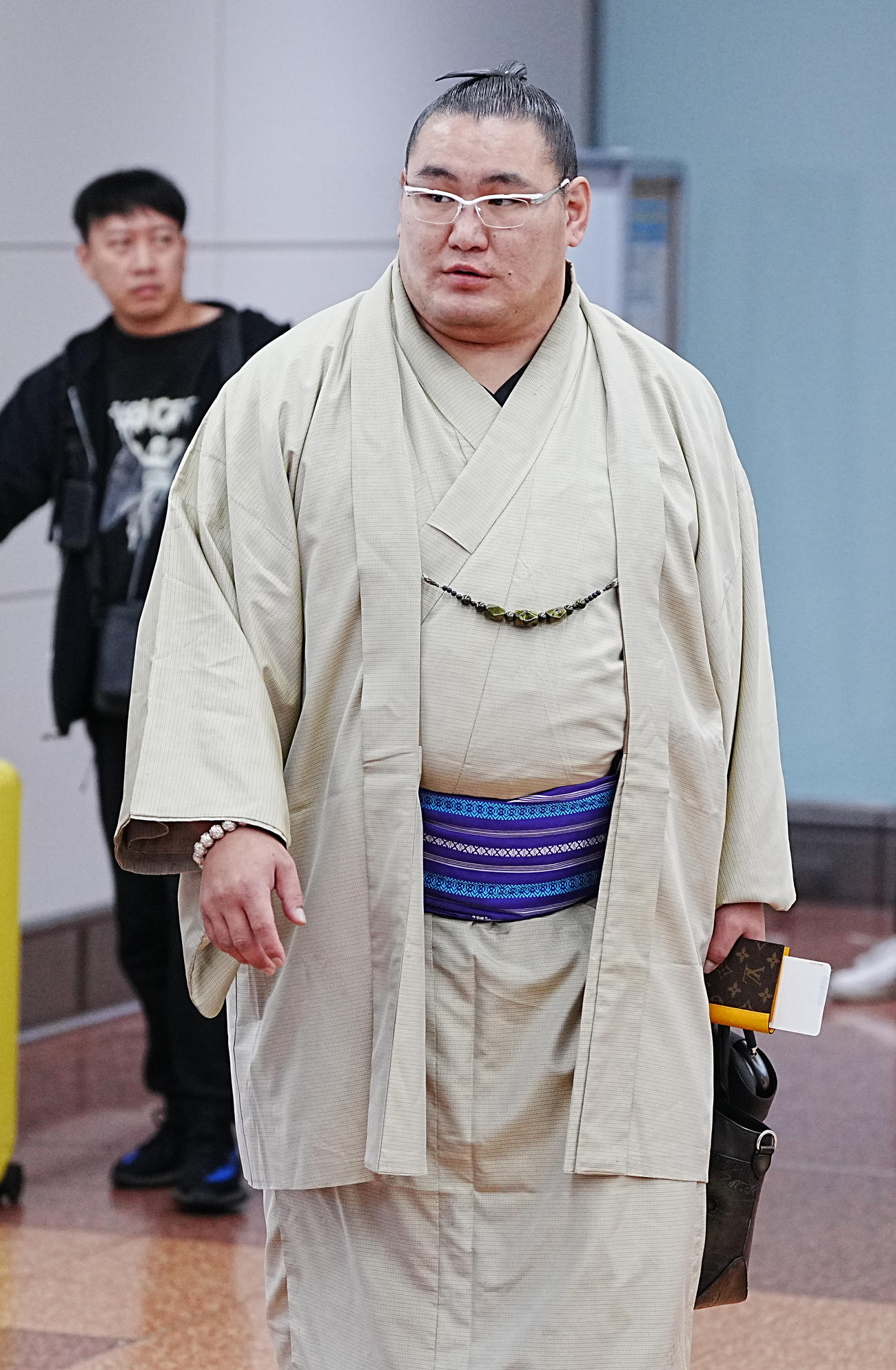 ロンドン公演から帰国した豊昇龍（撮影・小沢裕）